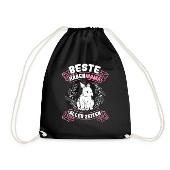Beste Hasen Mama aller Zeiten Hase Kaninchen Oster - Turnbeutel - Schwarz - Vorne