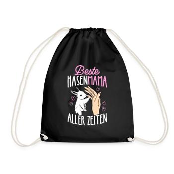 Beste Hasen Mama aller Zeiten Hase Kaninchen Oster - Turnbeutel - Schwarz - Vorne