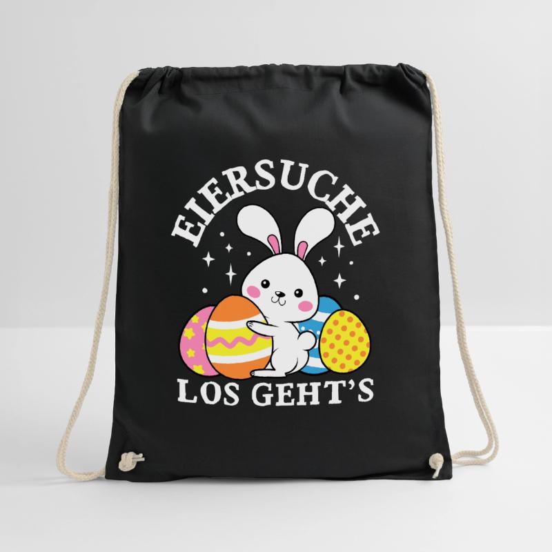 Egg Hunt Let's Go Easter Easter Bunny Easter Eggs Drawstring Bag