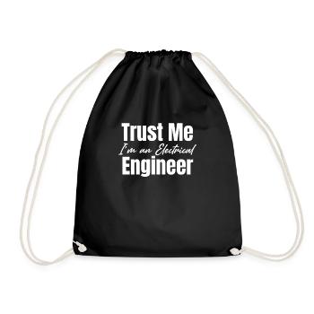 Trust me, I'm an electrical engineer Humor - Drawstring Bag - black - Front