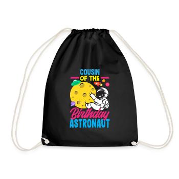 Anniversaire des enfants Membres de la famille des astronautes - Sac de sport léger - noir - Devant