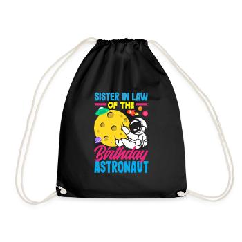 Anniversaire des enfants Membres de la famille des astronautes - Sac de sport léger - noir - Devant