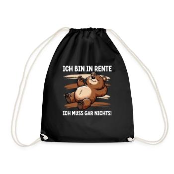 I'm retired I don't have to do anything Teddy Bear - Drawstring Bag - black - Front