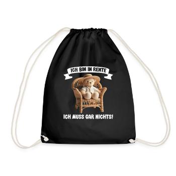 I'm retired I don't have to do anything Teddy Bear - Drawstring Bag - black - Front