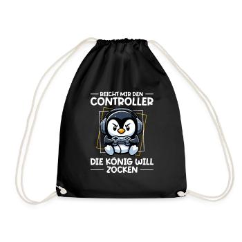 Hands me the controller, the queen wants to play - Drawstring Bag - black - Front