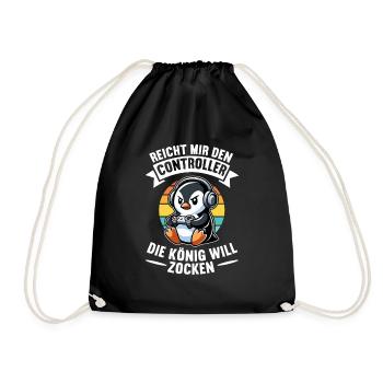 Hands me the controller, the queen wants to play - Drawstring Bag - black - Front
