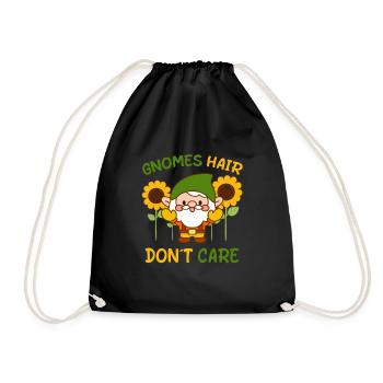 Gnomes Hair Don´t Care Funny Gardening - Turnbeutel - Schwarz - Vorne