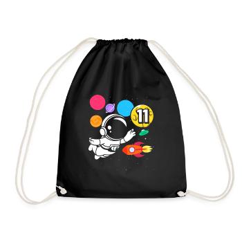 11e anniversaire Anniversaire des astronautes des garçons - Sac de sport léger - noir - Devant
