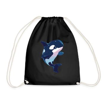 Orcas Orca - Drawstring Bag - black - Front