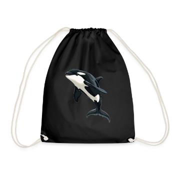 Orcas Orca - Drawstring Bag - black - Front