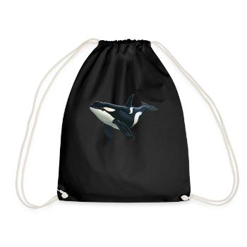 Orcas Orca - Drawstring Bag - black - Front