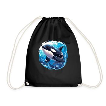Orcas Orca - Drawstring Bag - black - Front