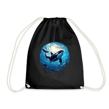 Orcas Orca - Drawstring Bag - black - Front