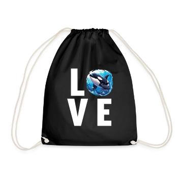 Orcas Orca - Drawstring Bag - black - Front
