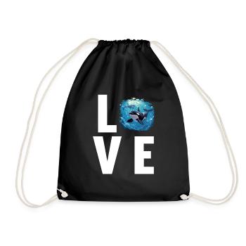 Orcas Orca - Drawstring Bag - black - Front