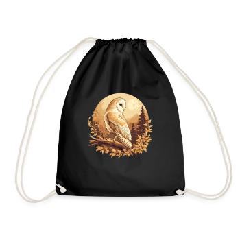 Barn Owl Schleiereulen Schleiereule - Drawstring Bag - black - Front