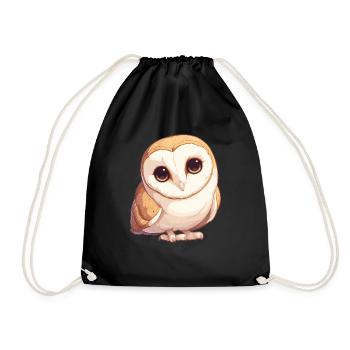 Barn Owl Schleiereulen Schleiereule - Drawstring Bag - black - Front