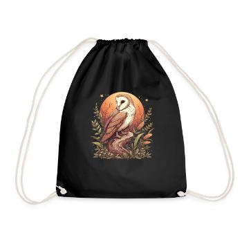 Barn Owl Schleiereulen Schleiereule - Drawstring Bag - black - Front