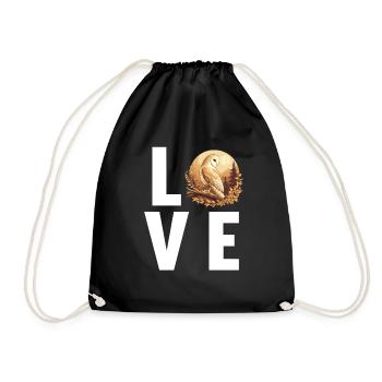 Barn Owl Schleiereulen Schleiereule - Drawstring Bag - black - Front