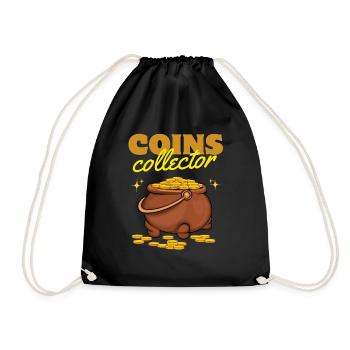 Coins Collector Cauldron of Gold - Drawstring Bag - black - Front