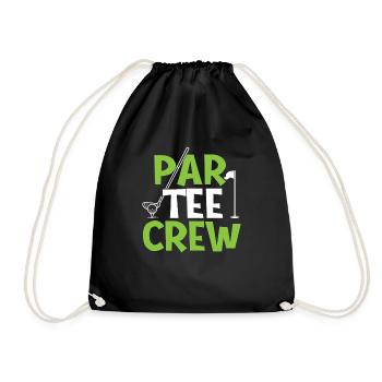 Par Tee Crew - Lustiger Golfliebhaber Golfer - Turnbeutel - Schwarz - Vorne
