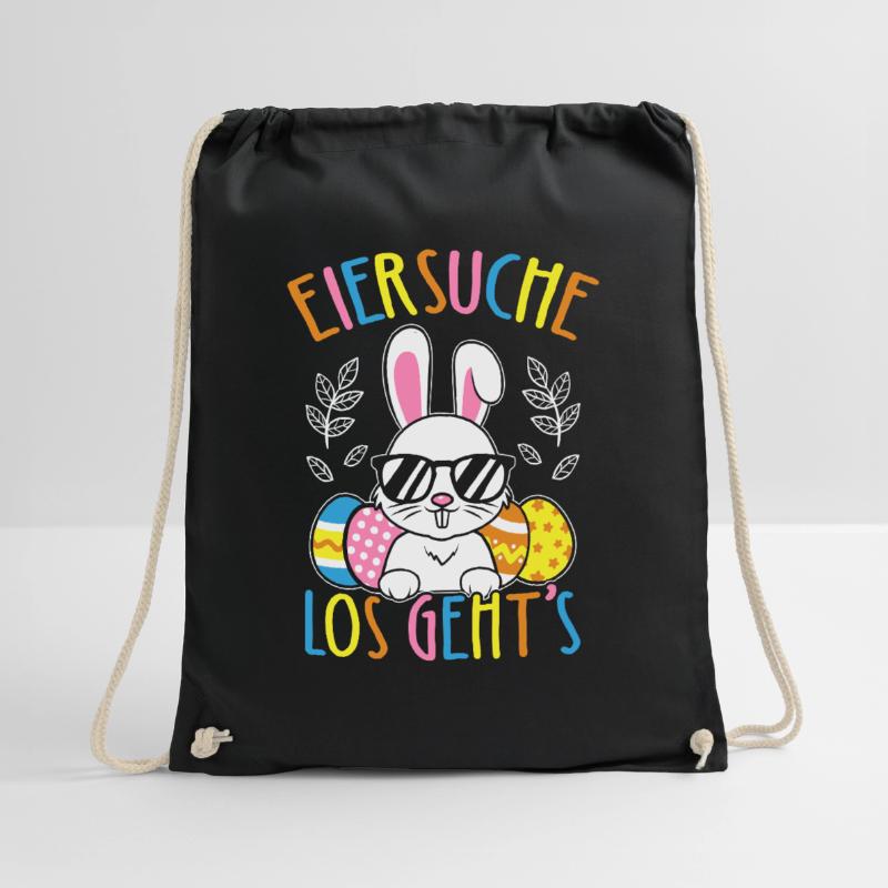 Egg Hunt Let's Go Easter Easter Bunny Easter Eggs Drawstring Bag