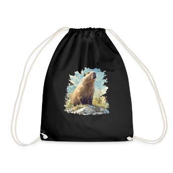 Capybaras Capybara - Drawstring Bag - black - Front
