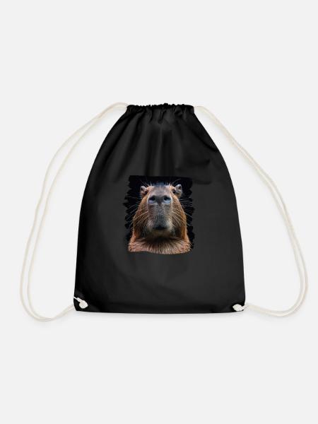Capybaras Capybara - Drawstring Bag - black