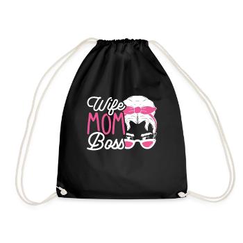 Mother's Day Best Mom Wife Gift Favorite Mom - Drawstring Bag - black - Front
