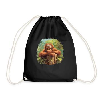 Orangutan Orang-Utans Orang-Utan - Turnbeutel - Schwarz - Vorne