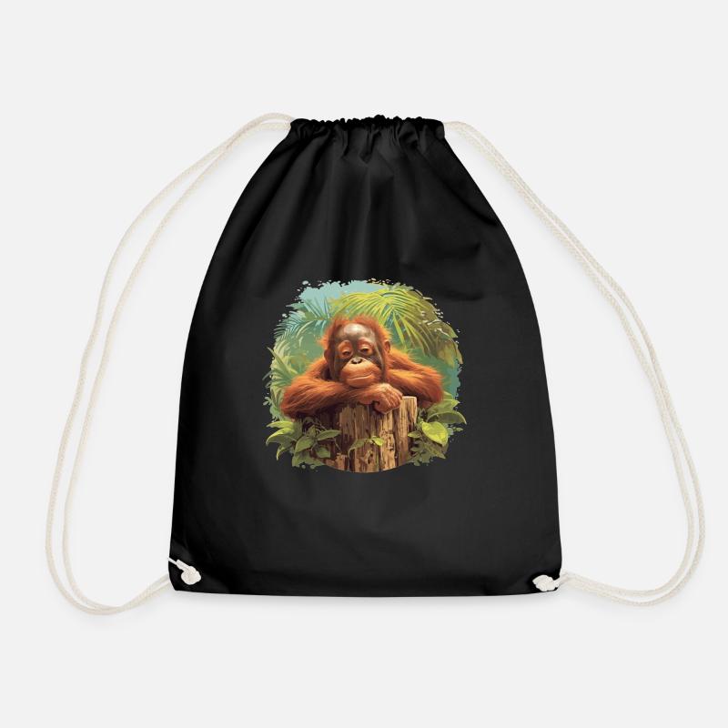 Orangutan Orang-Utans Orang-Utan - Turnbeutel - Schwarz