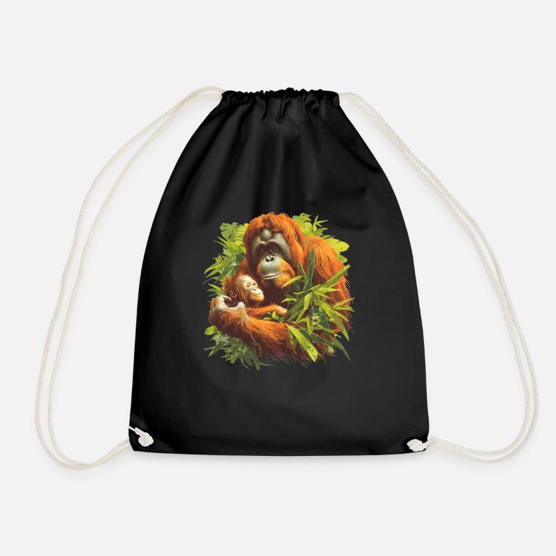 Orangutan Orang-Utans Orang-Utan - Turnbeutel - Schwarz