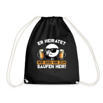 Der Bräutigam Lustiges Junggesellenabschied - Turnbeutel - Schwarz - Vorne