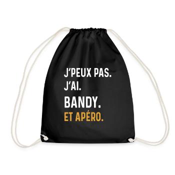 I can't I have bandy aperitif humor - Drawstring Bag - black - Front