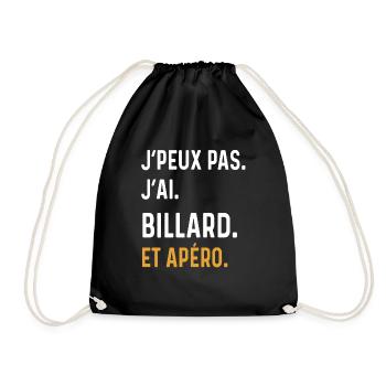 j'peux pas j'ai billard apéro humour - Sac de sport léger - noir - Devant