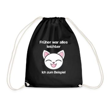 Früher war alles leichter ich zum Beispiel T Shirt - Turnbeutel - Schwarz - Vorne