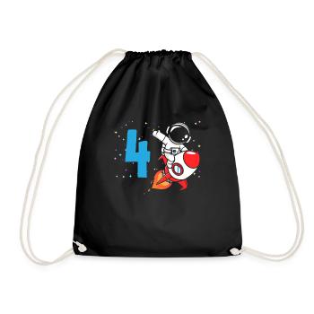 4ème anniversaire garçons 4 ans astronaute anniversaire - Sac de sport léger - noir - Devant