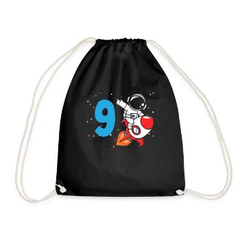 9e anniversaire garçons 9 ans astronaute anniversaire - Sac de sport léger - noir - Devant
