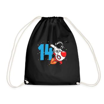 14e anniversaire Garçons Astronaute Anniversaire - Sac de sport léger - noir - Devant