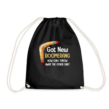 I have a new boomerang. How can I use the - Drawstring Bag - black - Front
