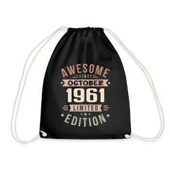 Légende Depuis Octobre 1961 Anniversaire Octobre 1961 - Sac de sport léger - noir - Devant