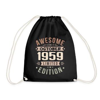 Legend Since October 1959 Birthday October 1959 - Drawstring Bag - black - Front