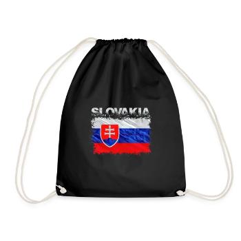Slovakia - Drawstring Bag - black - Front