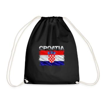 Kroatien - Turnbeutel - Schwarz - Vorne