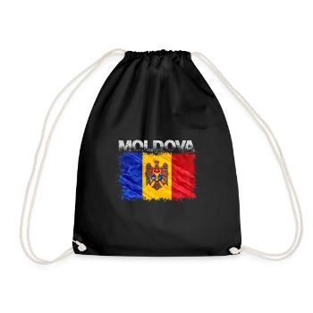 Moldova - Drawstring Bag - black - Front