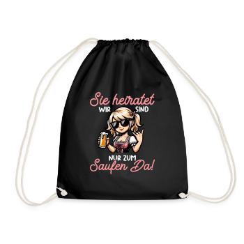 The Bride Funny Bachelorette Party Maid of Honor - Drawstring Bag - black - Front