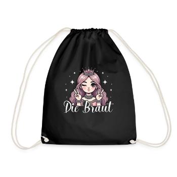 The Bride Funny Bachelorette Party Maid of Honor - Drawstring Bag - black - Front