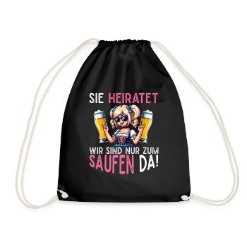 The Bride Funny Bachelorette Party Maid of Honor - Drawstring Bag - black - Front