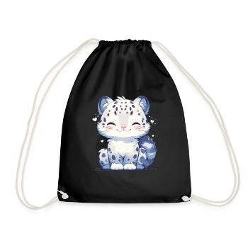 Snow Leopard Schneeleoparde Schneeleopard - Drawstring Bag - black - Front