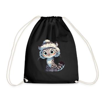 Snow Leopard Schneeleoparde Schneeleopard - Drawstring Bag - black - Front
